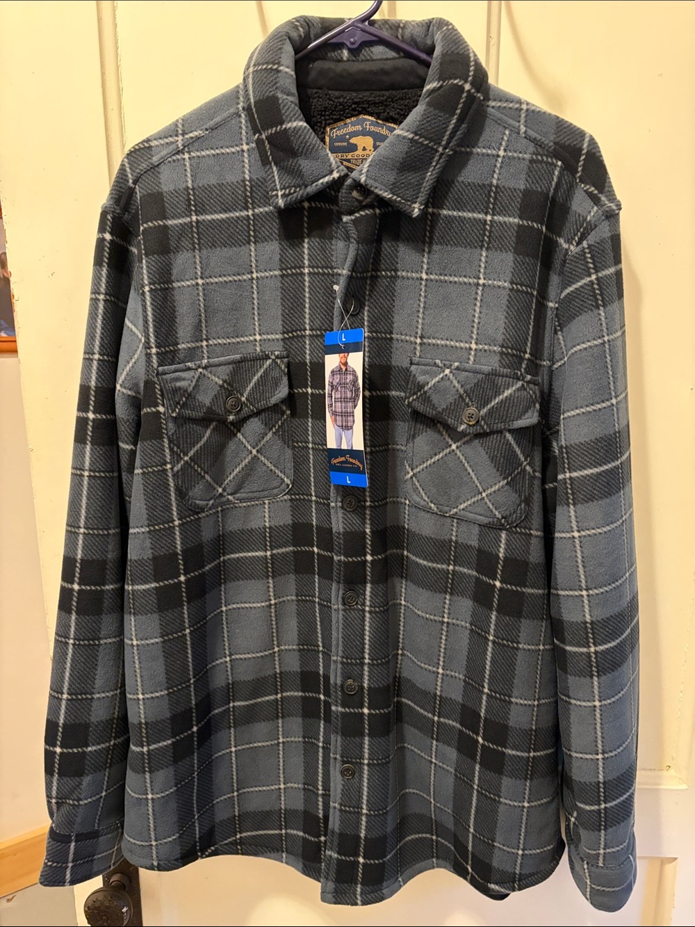 Men's Blue Gray Plaid Lightweight Shirt Jacket - Casual Layering